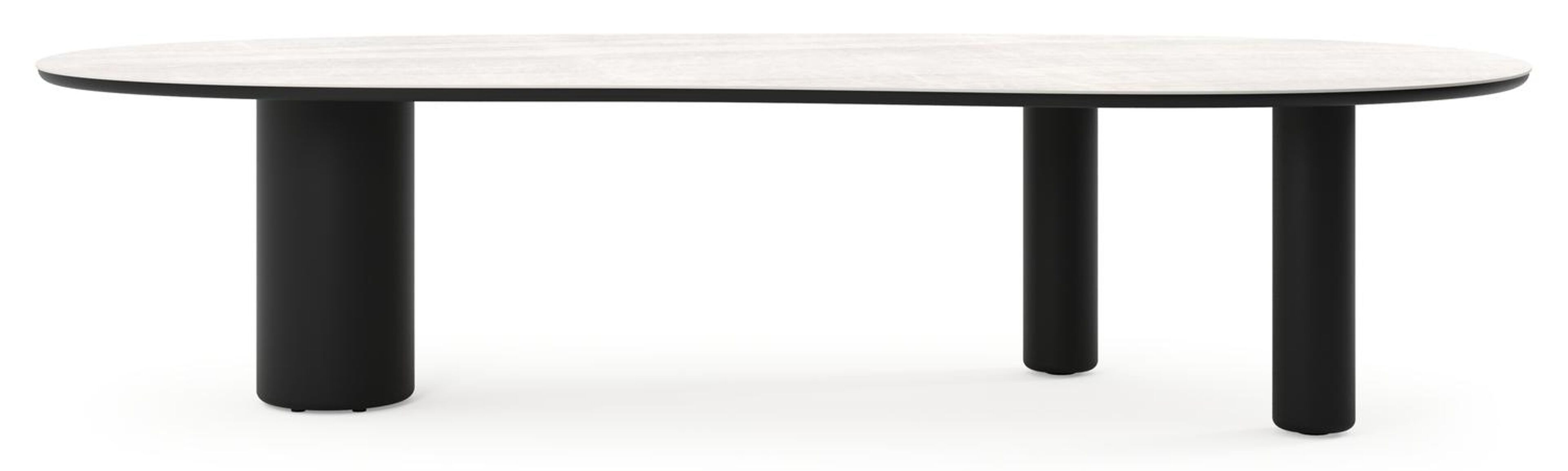 Amico tuintafel organisch in zwart aluminium en volkeramiek Taj Mahal - L 320 x B 145 x H 74 cm