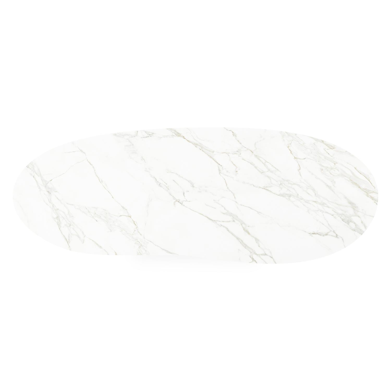 Organo tuintafel organisch in zwart aluminium en volkeramiek Calacatta - L 320 x B 120 x H 74 cm