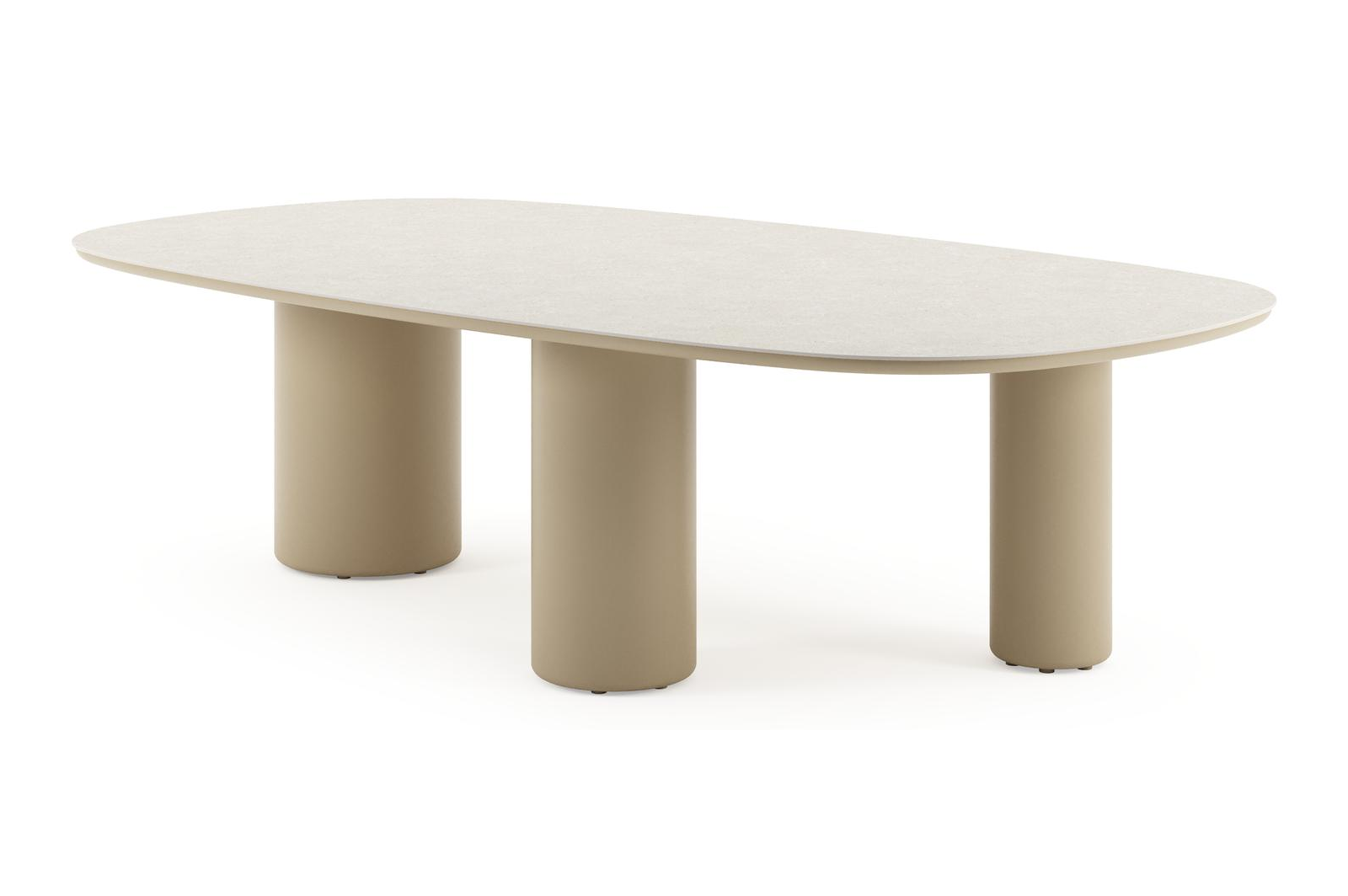 Amico tuintafel bombo xl in beige aluminium en volkeramiek Shilin - L 270 x B 148 x H 73.5 cm