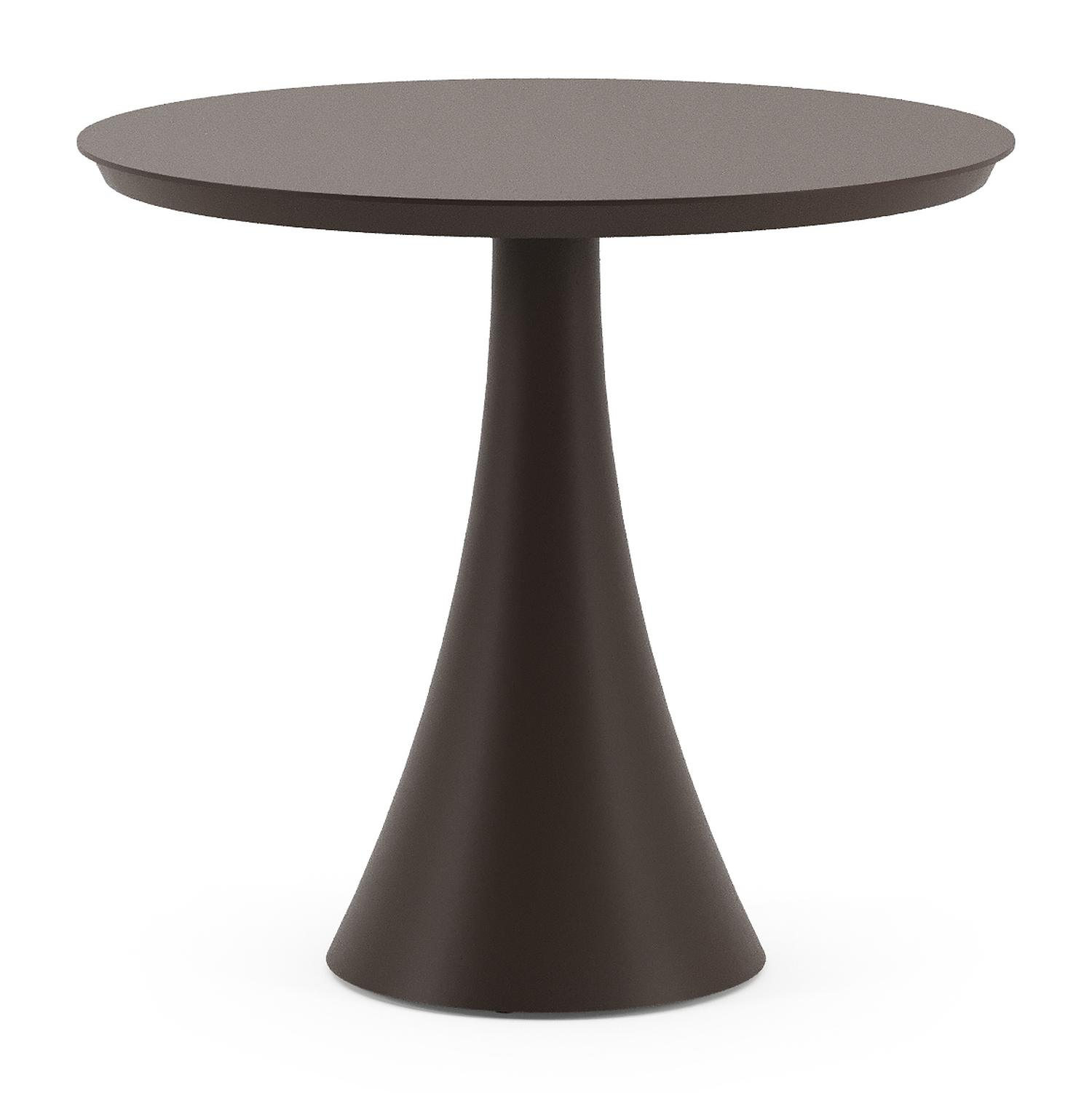 Fano tuintafel vierkant in donkerbruin aluminium - Dia. 85 x H 74 cm