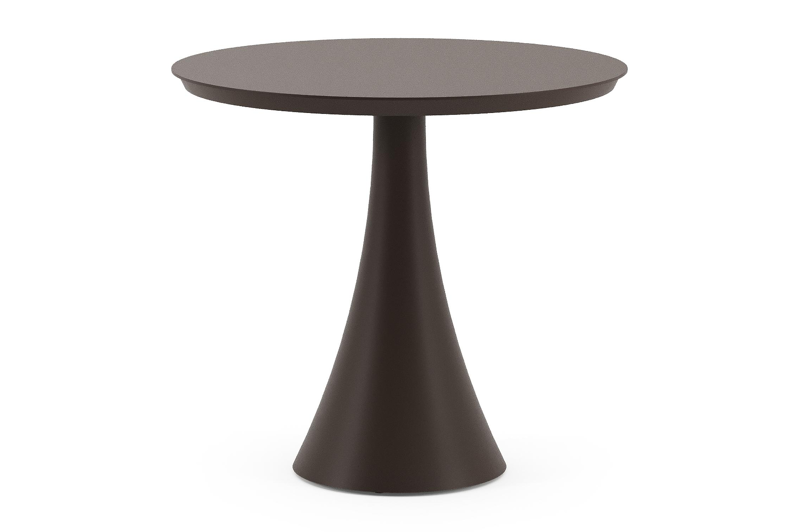 Fano tuintafel vierkant in donkerbruin aluminium - Dia. 85 x H 74 cm