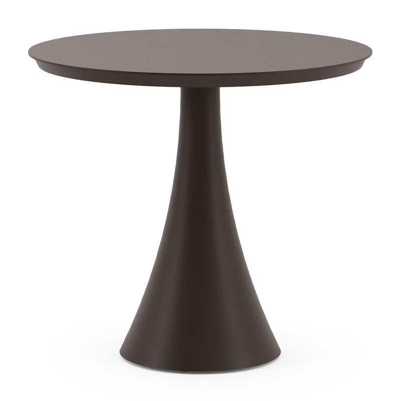 Fano tuintafel vierkant in donkerbruin aluminium - Dia. 85 x H 74 cm