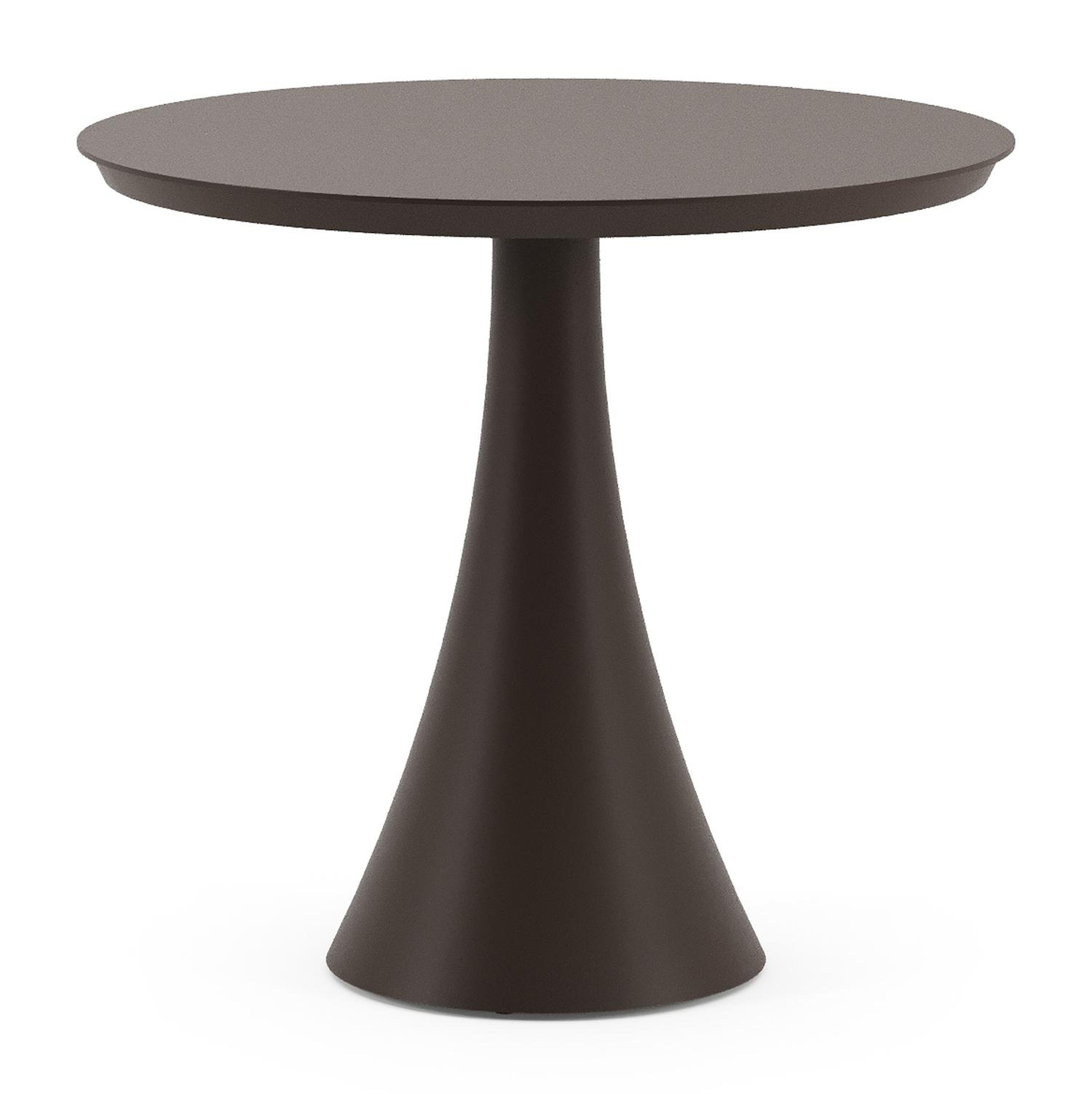 Fano tuintafel vierkant in donkerbruin aluminium - Dia. 85 x H 74 cm