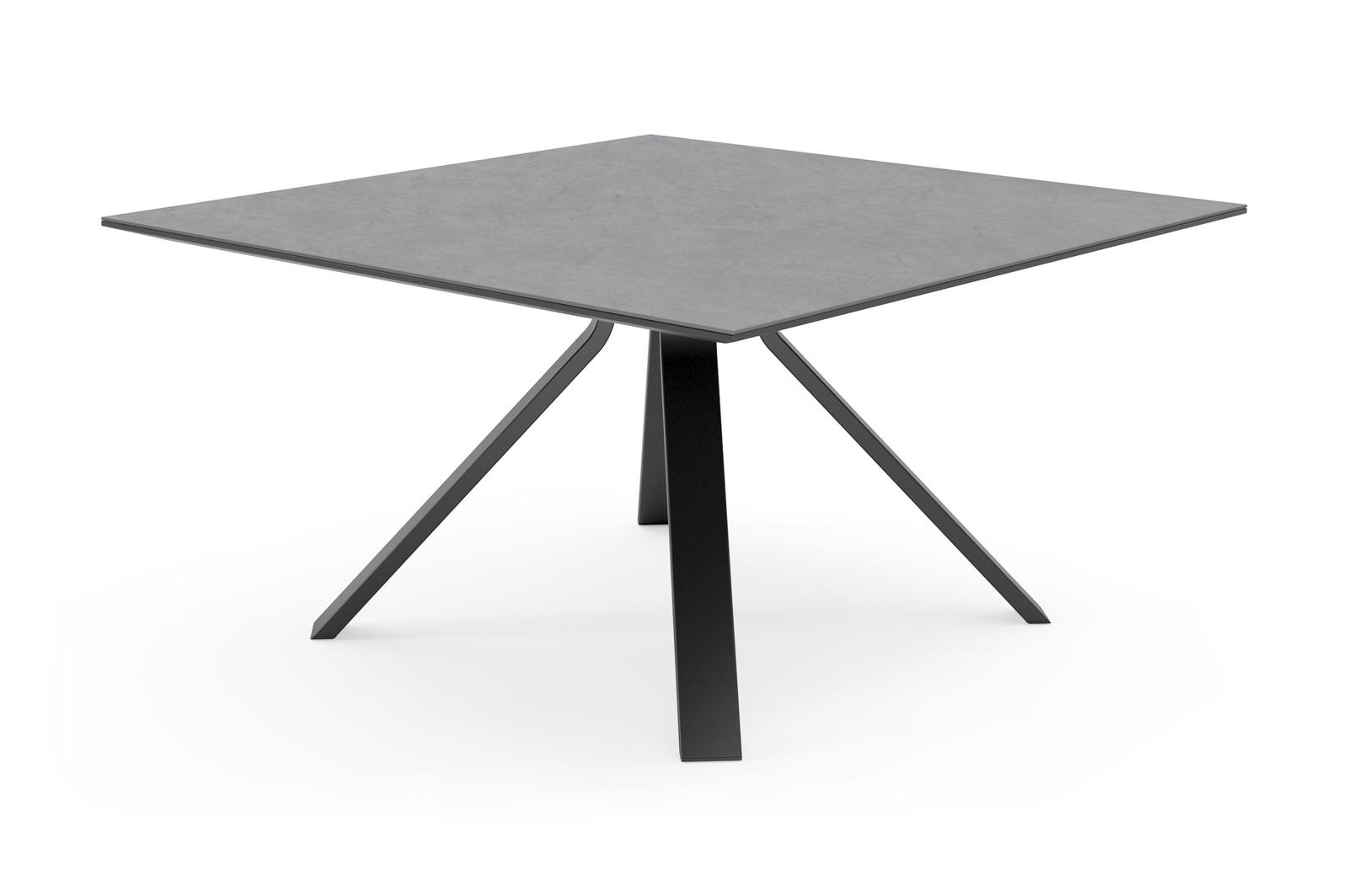 Cesano tuintafel in zwart aluminium en volkeramiek basalt black - L 148 x B 148 x H 74,5 cm