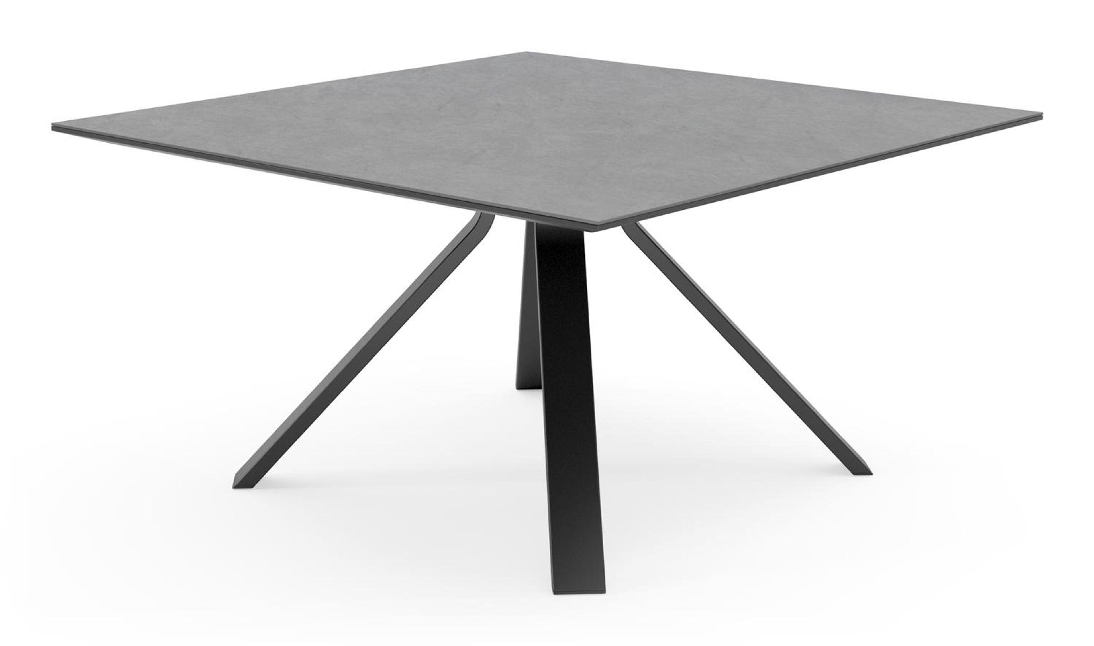 Table de jardin Cesano en aluminium noir et céramique pleine basalt black - Lg 148 x Larg. 148 x H 74,5 cm