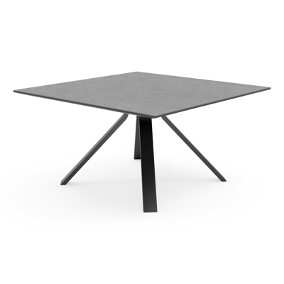 Table de jardin Cesano en aluminium noir et céramique pleine basalt black - Lg 148 x Larg. 148 x H 74,5 cm