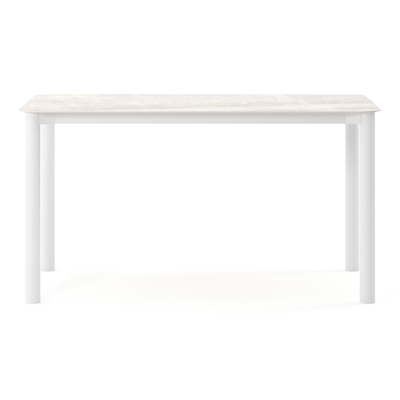 Orso tuintafel rechthoekig afgerond in wit aluminium en volkeramiek Taj Mahal - L 140 x B 80 x H 74.5 cm