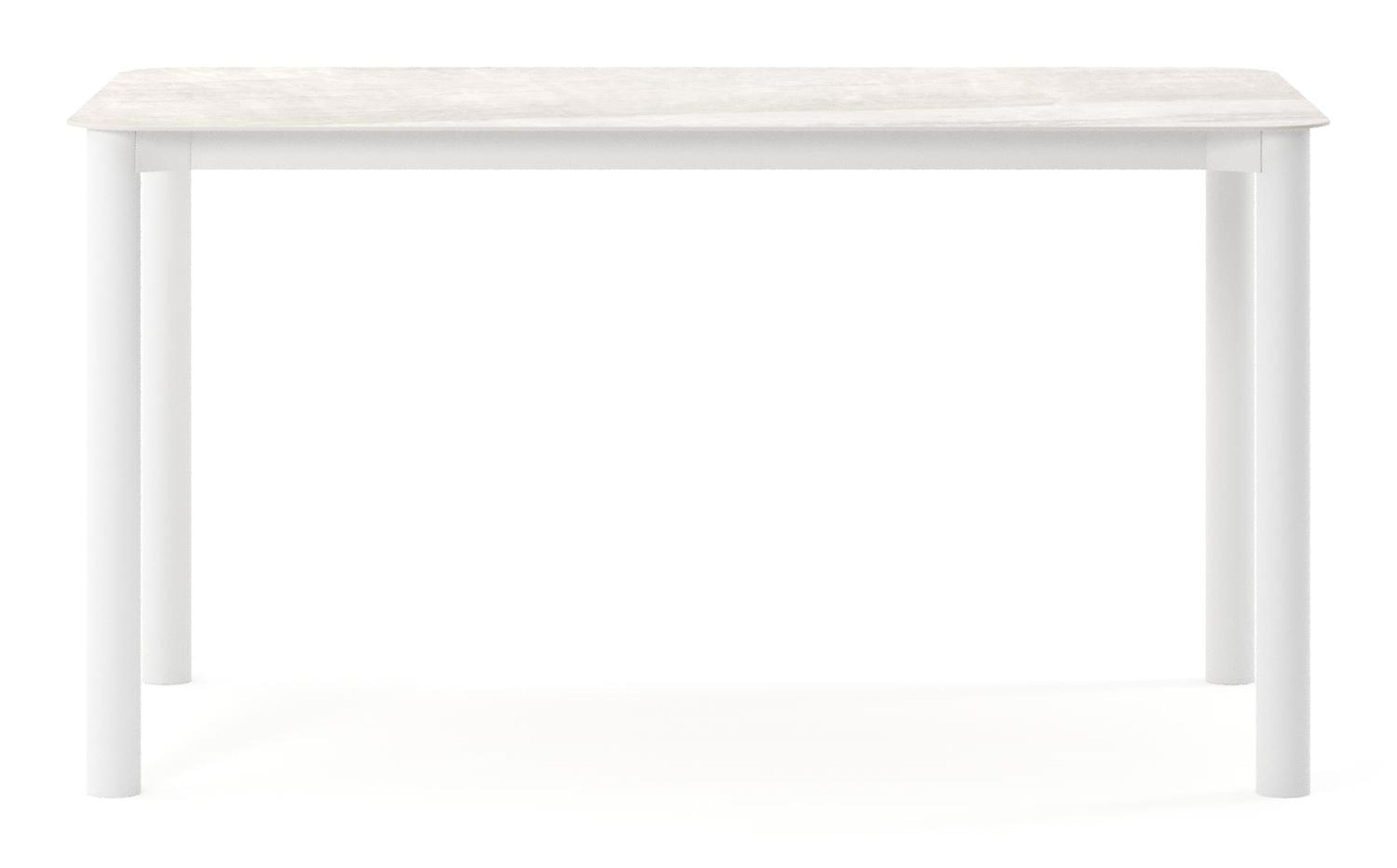 Orso tuintafel rechthoekig afgerond in wit aluminium en volkeramiek Taj Mahal - L 140 x B 80 x H 75 cm