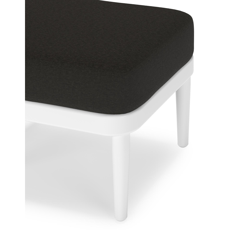 Pouf Orso en aluminium blanc et coussins en all weather sunbrella® luxe Heritage char