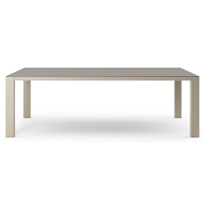 Nano XL tuintafel rechthoekig in beige aluminium en volkeramiek Wulong - L 240 x B 148 x H 75 cm