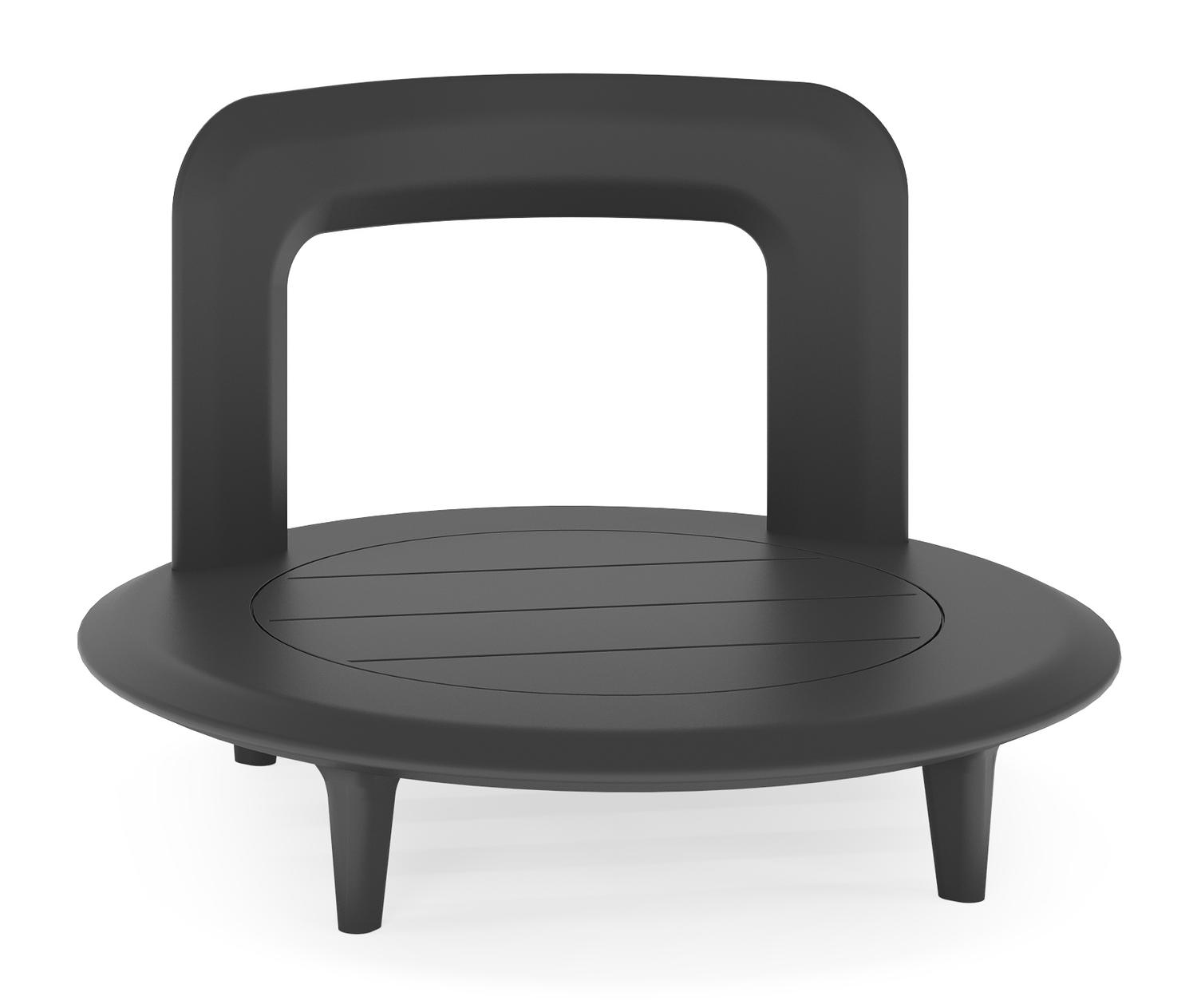 Bomero loungestoel in zwart aluminium met natte carbon beige all weather sunbrella® luxe kussen