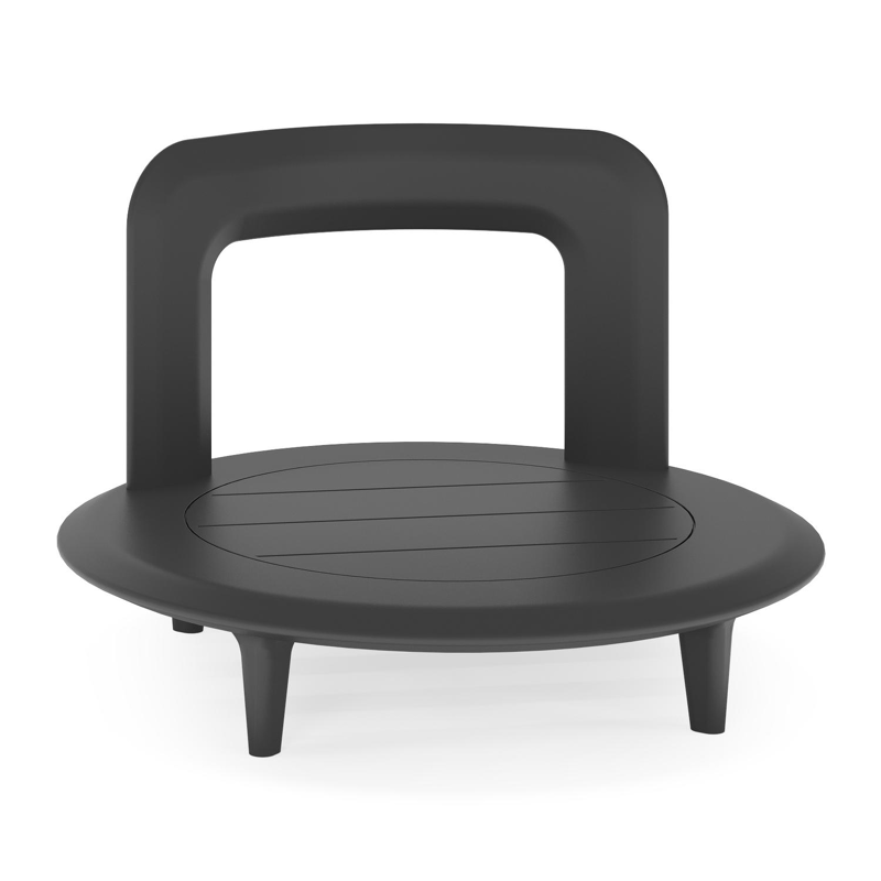 Bomero loungestoel in zwart aluminium met tundra pepper all weather sunbrella® luxe kussen