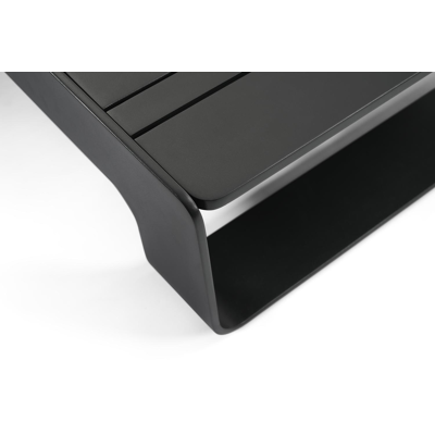 Atessa loungeset in zwart aluminium met grijs weather+ softtouch 