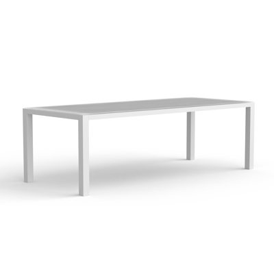 Como tafel wit-grijs - aluminium met tafelblad in glas - L 240 x B 100 cm