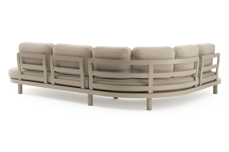 Palma loungehoek in beige aluminium met rustic weather+ softtouch kussen