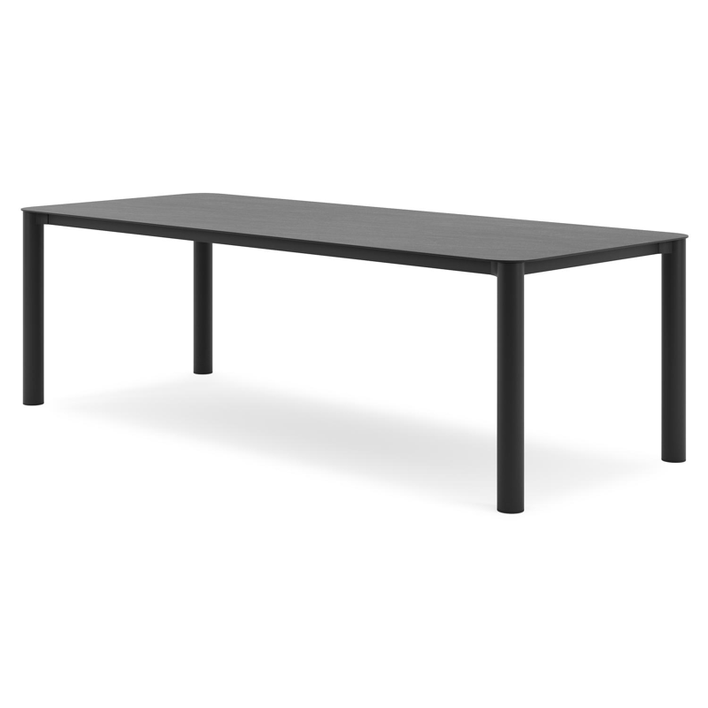 Orso tuintafel rechthoekig afgerond in zwart aluminium en volkeramiek basalt black - L 240 x B 100 x H 73.5 cm