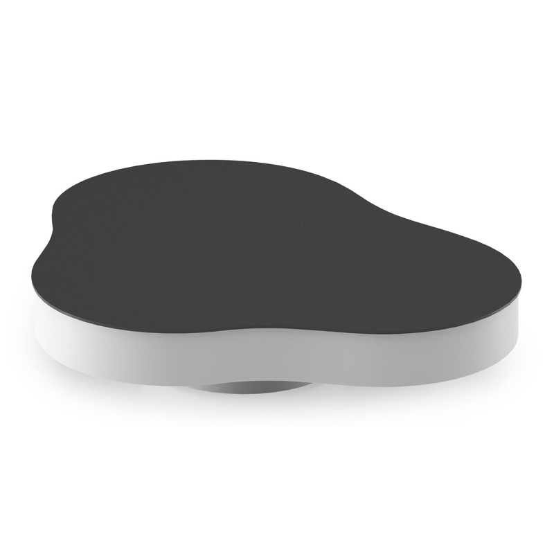 Lomano loungetafel cloud in wit aluminium en volkeramiek Nero Black - L 131 x B 108 x H 25 cm