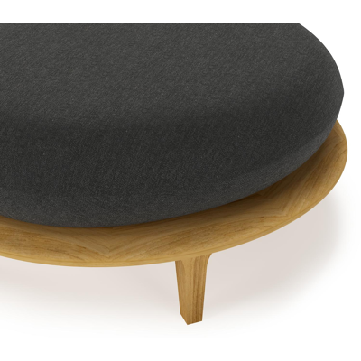 Bomero poef in teak met chartres sooty all weather sunbrella® luxe kussen