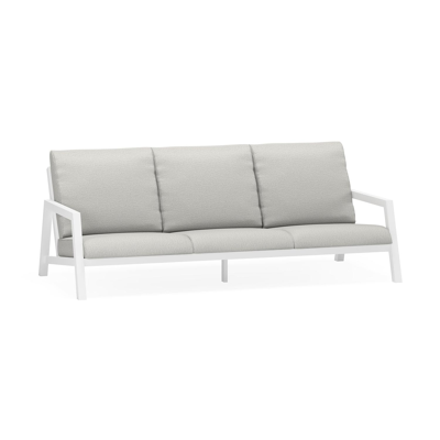Zen'so loungebank 3-zit in wit aluminium met savane nimbus all weather sunbrella® luxe kussen