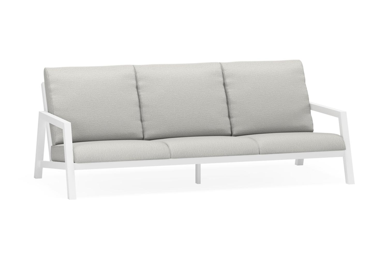 Zen'so loungebank 3-zit in wit aluminium met savane nimbus all weather sunbrella® luxe kussen