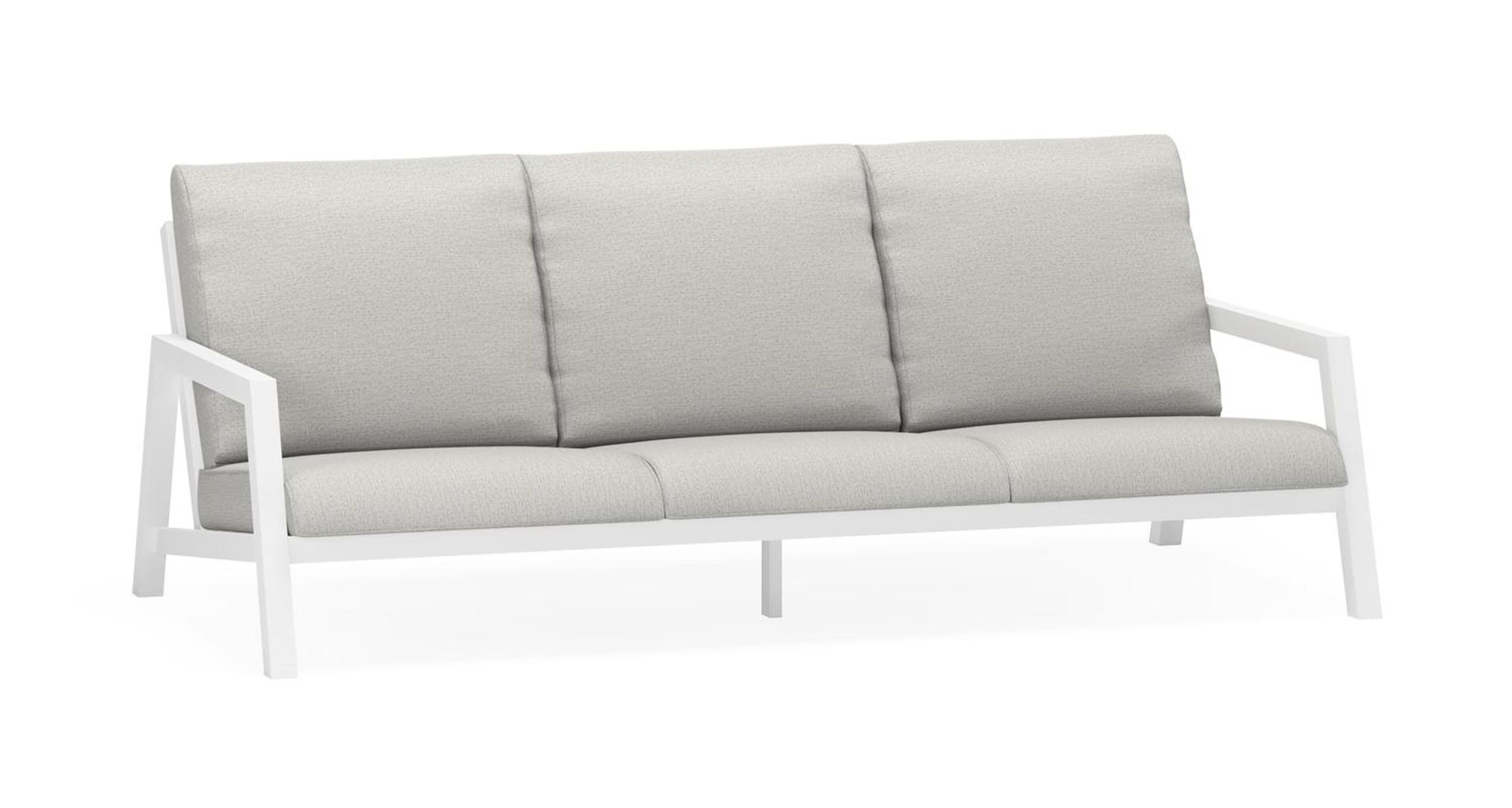 Zen'so loungebank 3-zit in wit aluminium met savane nimbus all weather sunbrella® luxe kussen