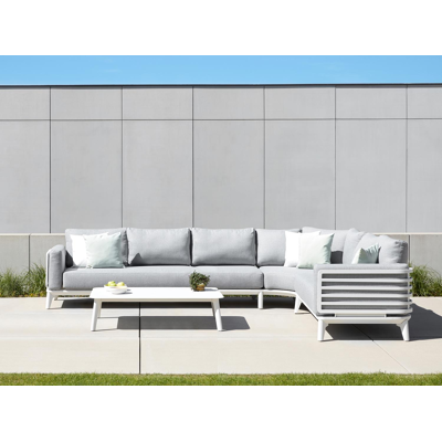 Mosa loungetafel in wit aluminium - L 140 x B 85 x H 30 cm