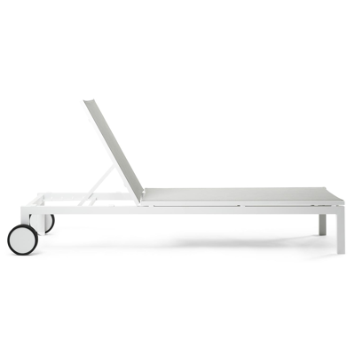 Set van 2 verstelbare Caravelle ligbedden in wit aluminium en grijs textileen