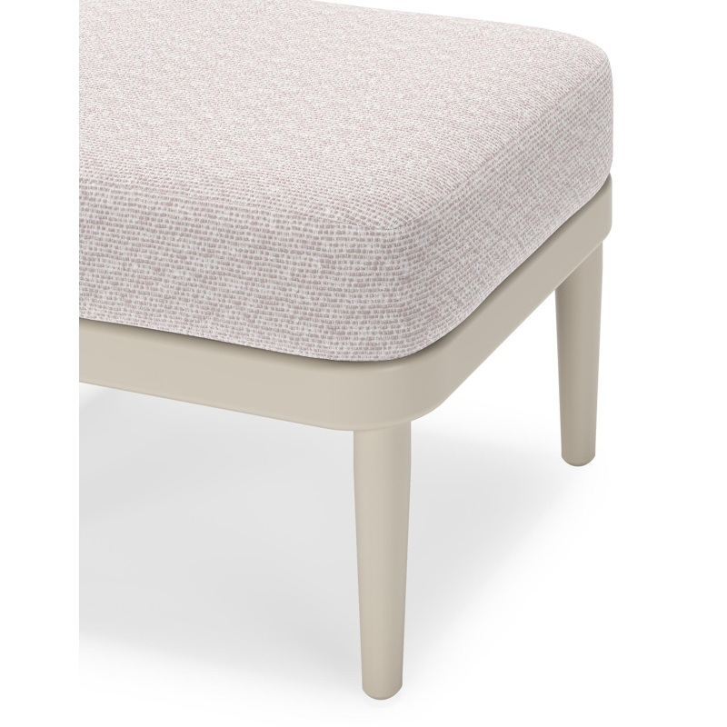 Pouf Orso en aluminium beige et coussins en all weather sunbrella® luxe Wander Gobi