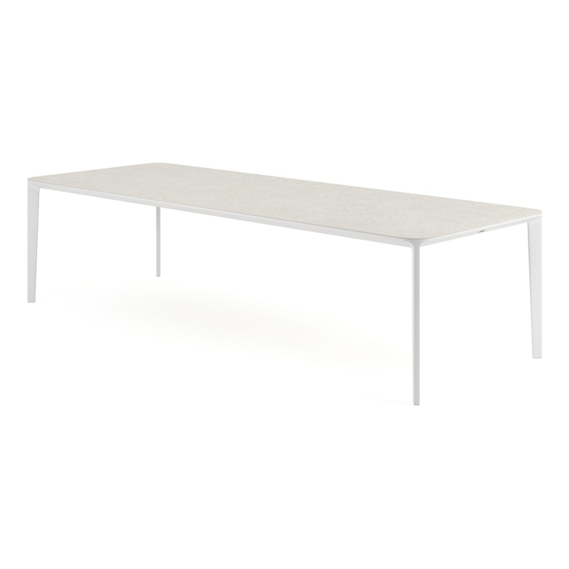 Urbino tuintafel in wit aluminium en volkeramiek shilin - L 290 x B 110 x H 75 cm