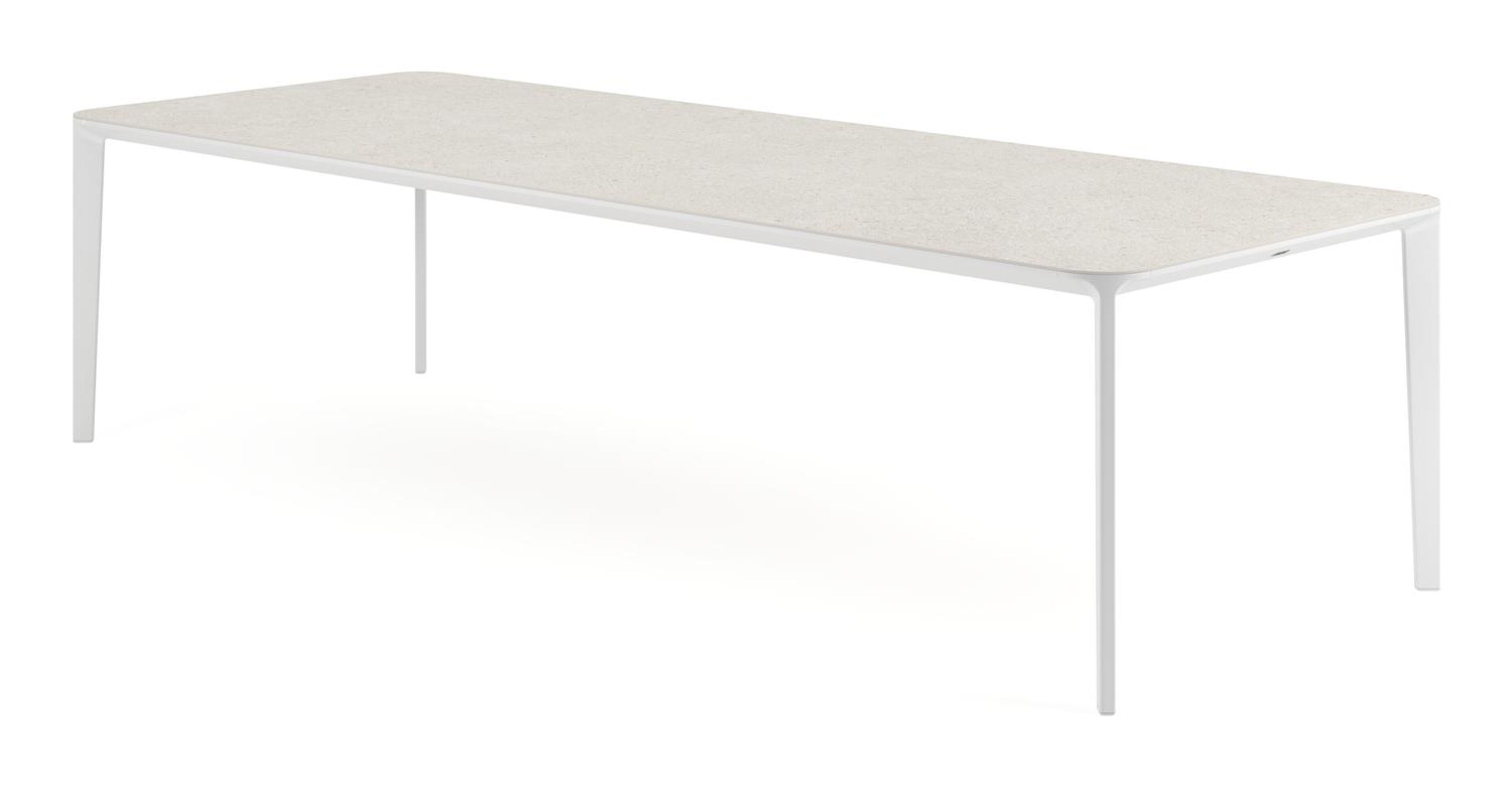 Urbino tuintafel in wit aluminium en volkeramiek shilin - L 290 x B 110 x H 75 cm