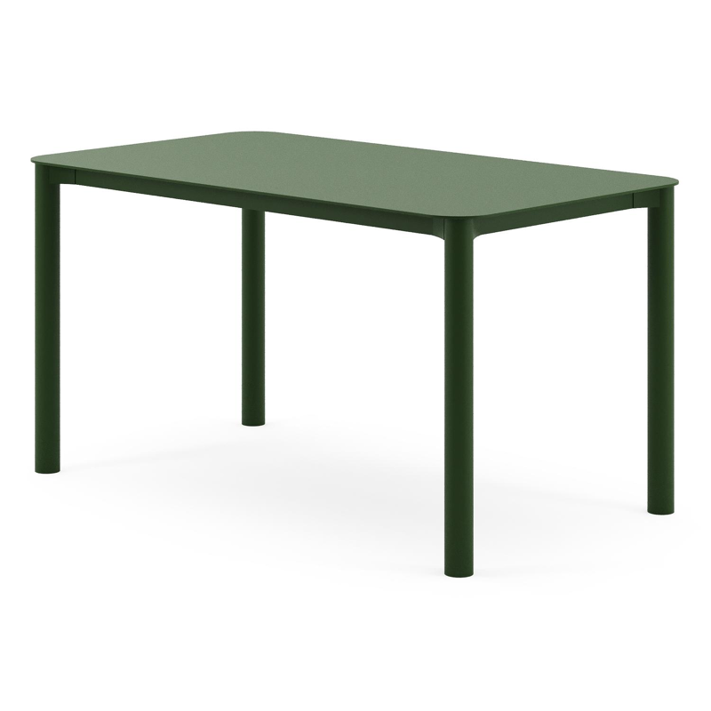 Orso tuintafel rechthoekig afgerond in groen aluminium - L 140 x B 80 x H 74.5 cm