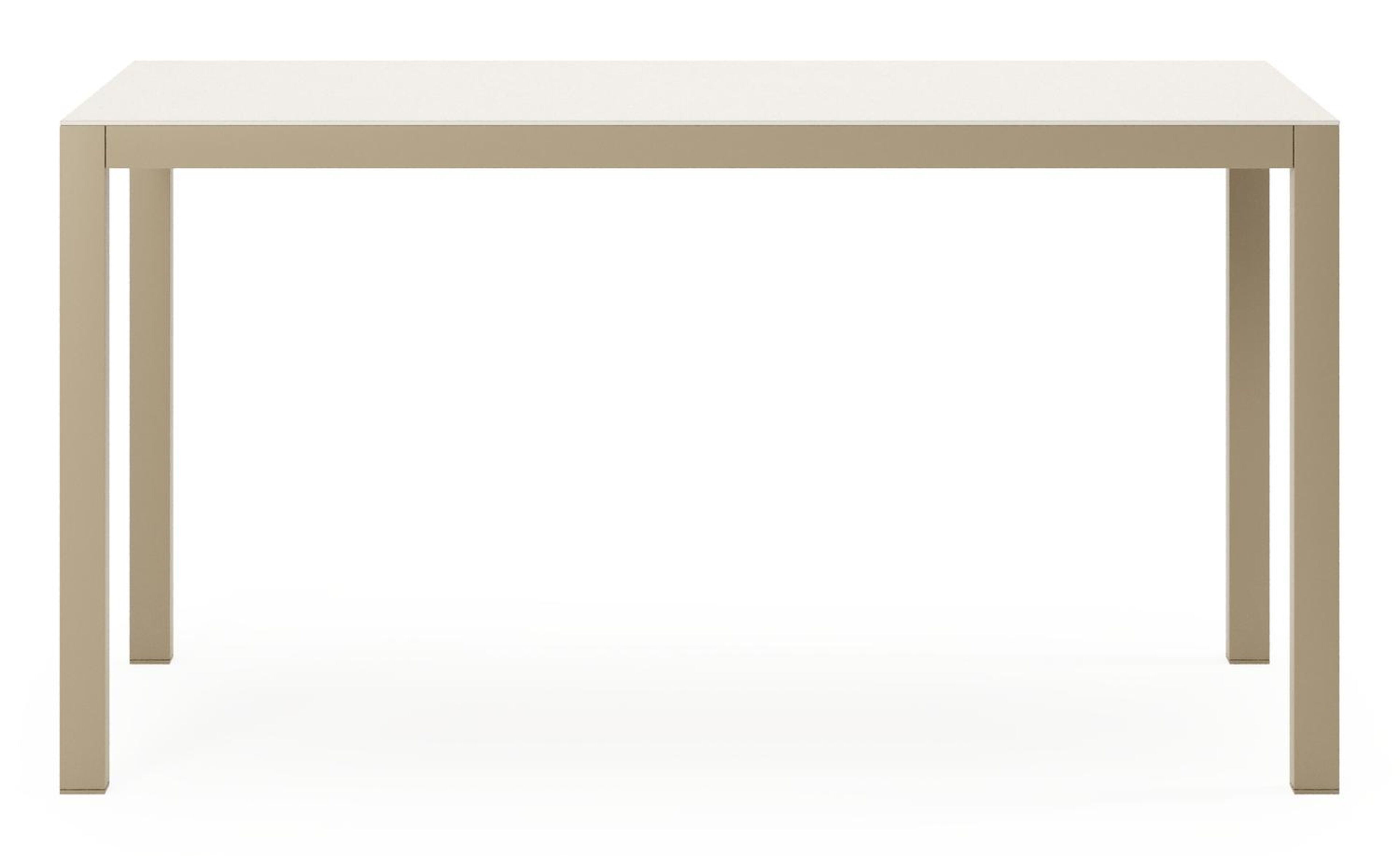 Feltro tuinset in beige aluminium en crema minerale sintered stone met 4 stapelbare Calobra tuinstoelen