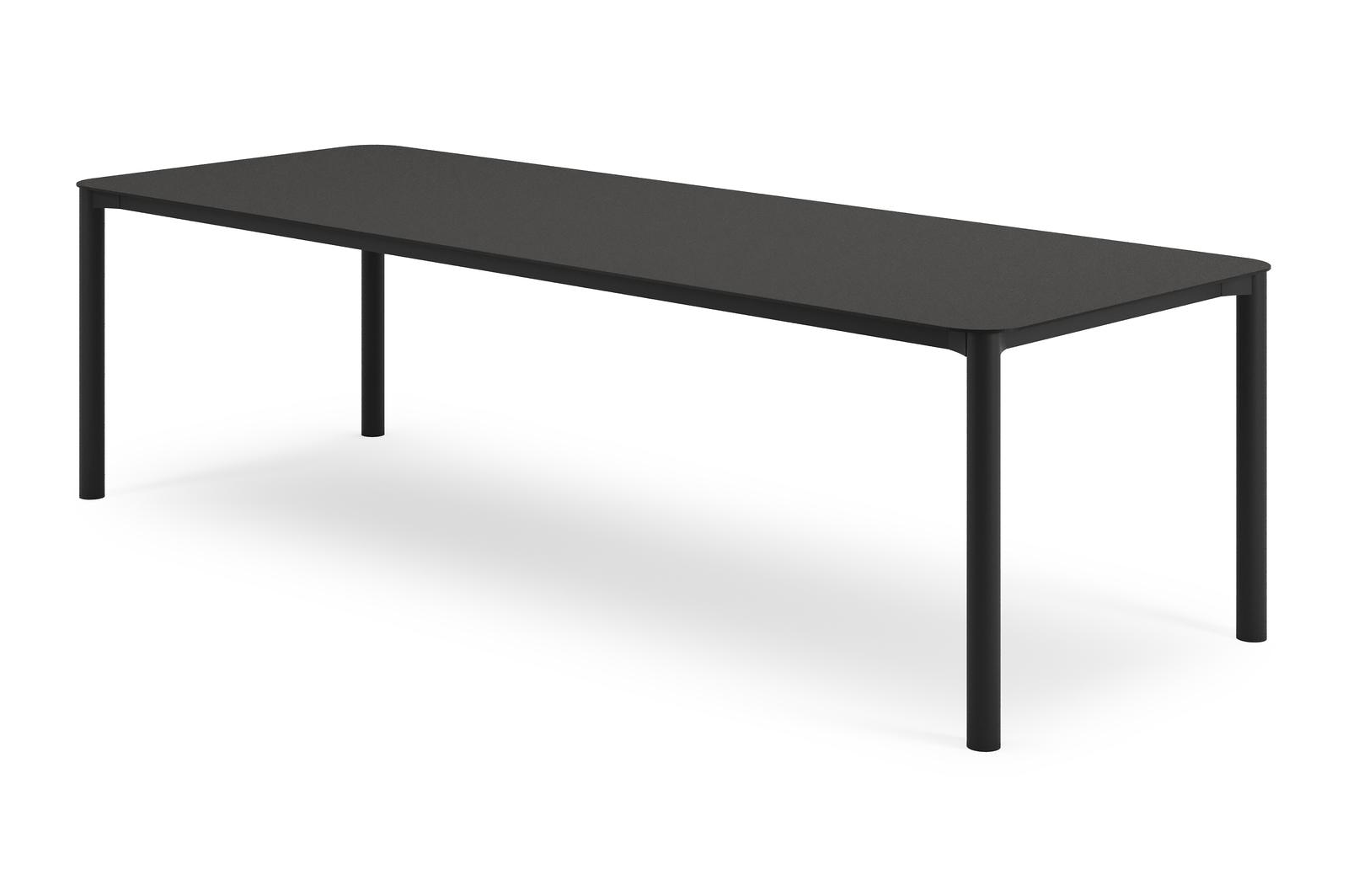 Mira tuintafel rechthoekig afgerond in zwart aluminium en sintered stone Notte minerale - L 270 x B 100 x H 74 cm