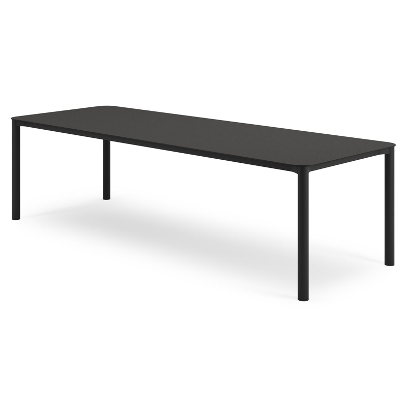 Mira tuintafel rechthoekig afgerond in zwart aluminium en sintered stone Notte minerale - L 270 x B 100 x H 74 cm