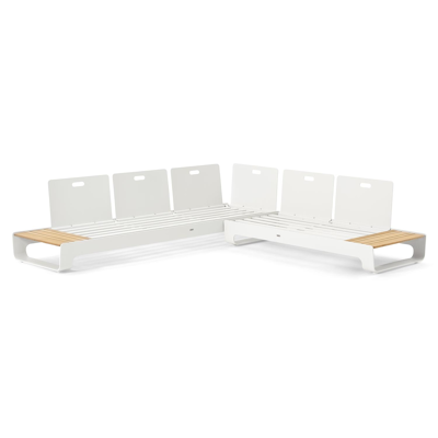 Atessa loungeset in wit aluminium en met grijs weather+ softtouch kussens 