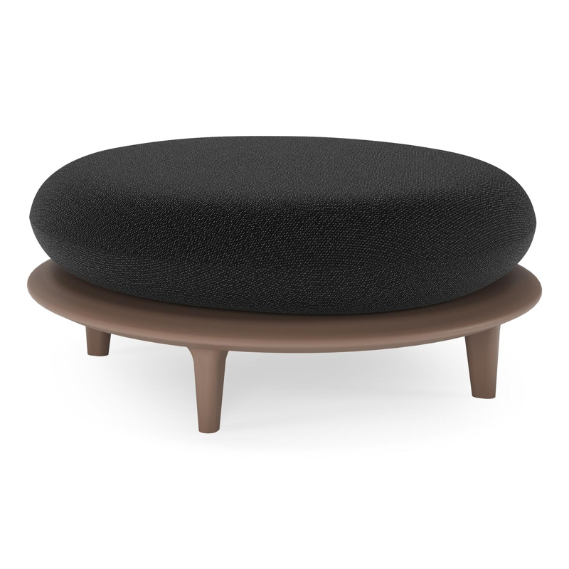 Bomero poef in taupe aluminium met lopi baribal all weather sunbrella® luxe kussen