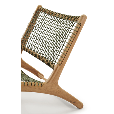 Cosito loungezetel 1-zit in teak en groen wicker