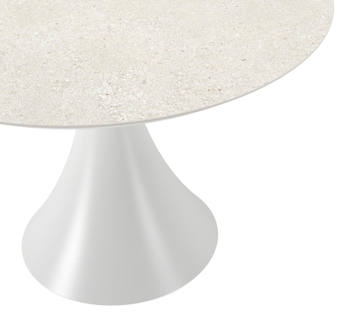 Fano tuintafel in wit aluminium en volkeramiek shilin - Dia. 110 x H 75 cm