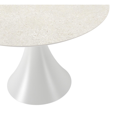 Fano tuintafel in wit aluminium en volkeramiek shilin - Dia. 110 x H 75 cm