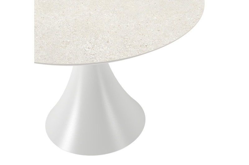 Fano tuintafel in wit aluminium en volkeramiek shilin - Dia. 110 x H 75 cm