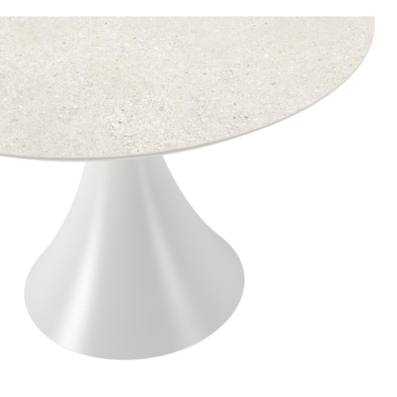 Fano tuintafel in wit aluminium en volkeramiek shilin - Dia. 110 x H 75 cm