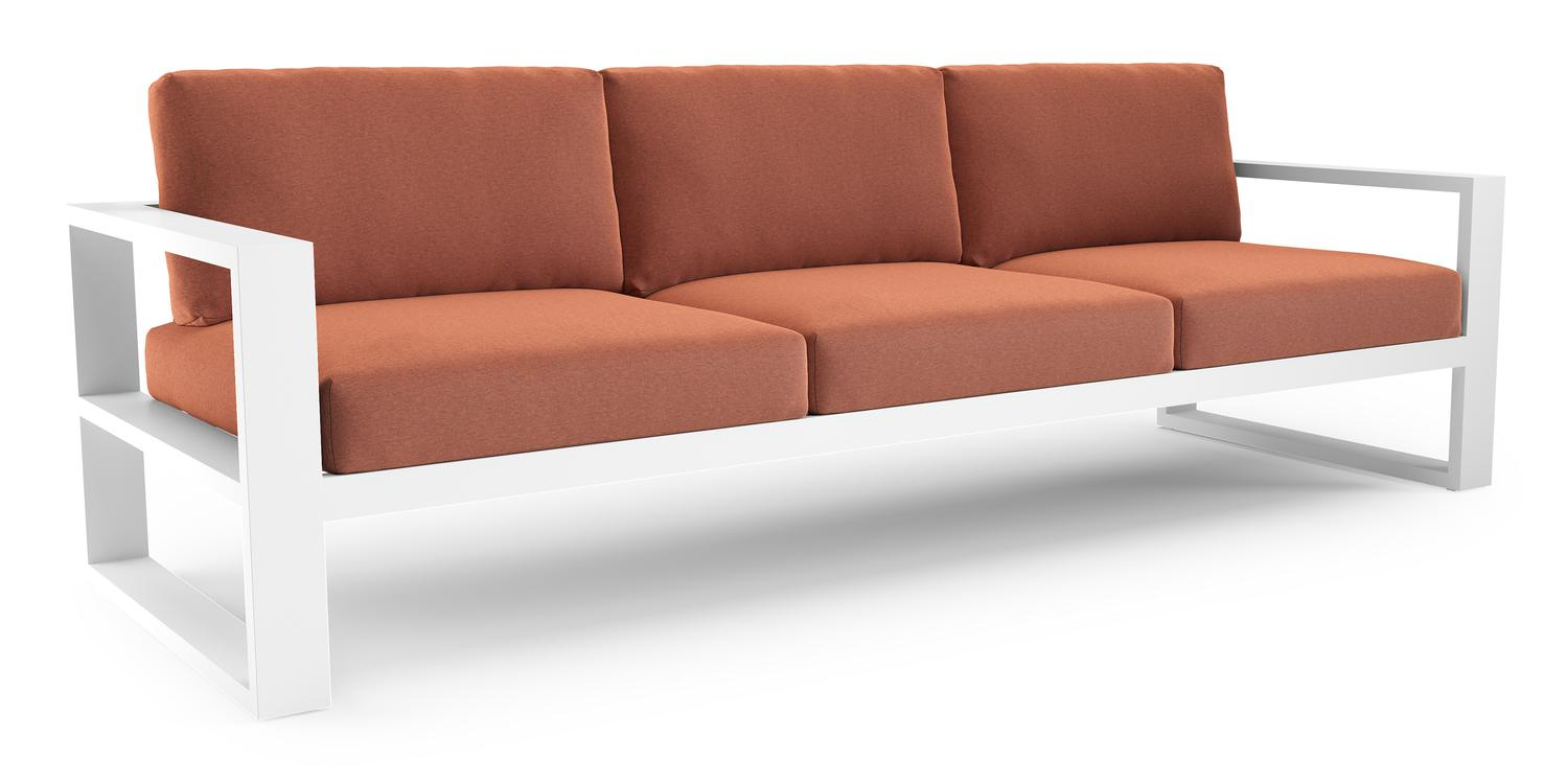 Verato loungebank in wit aluminium met heritage rust all weather sunbrella® luxe kussen