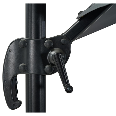 Avola zweefparasol met tiltfunctie in zwart aluminium met grijs weather+ softtouch parasoldoek - L1 300 x L2 300 cm (zonder voet)