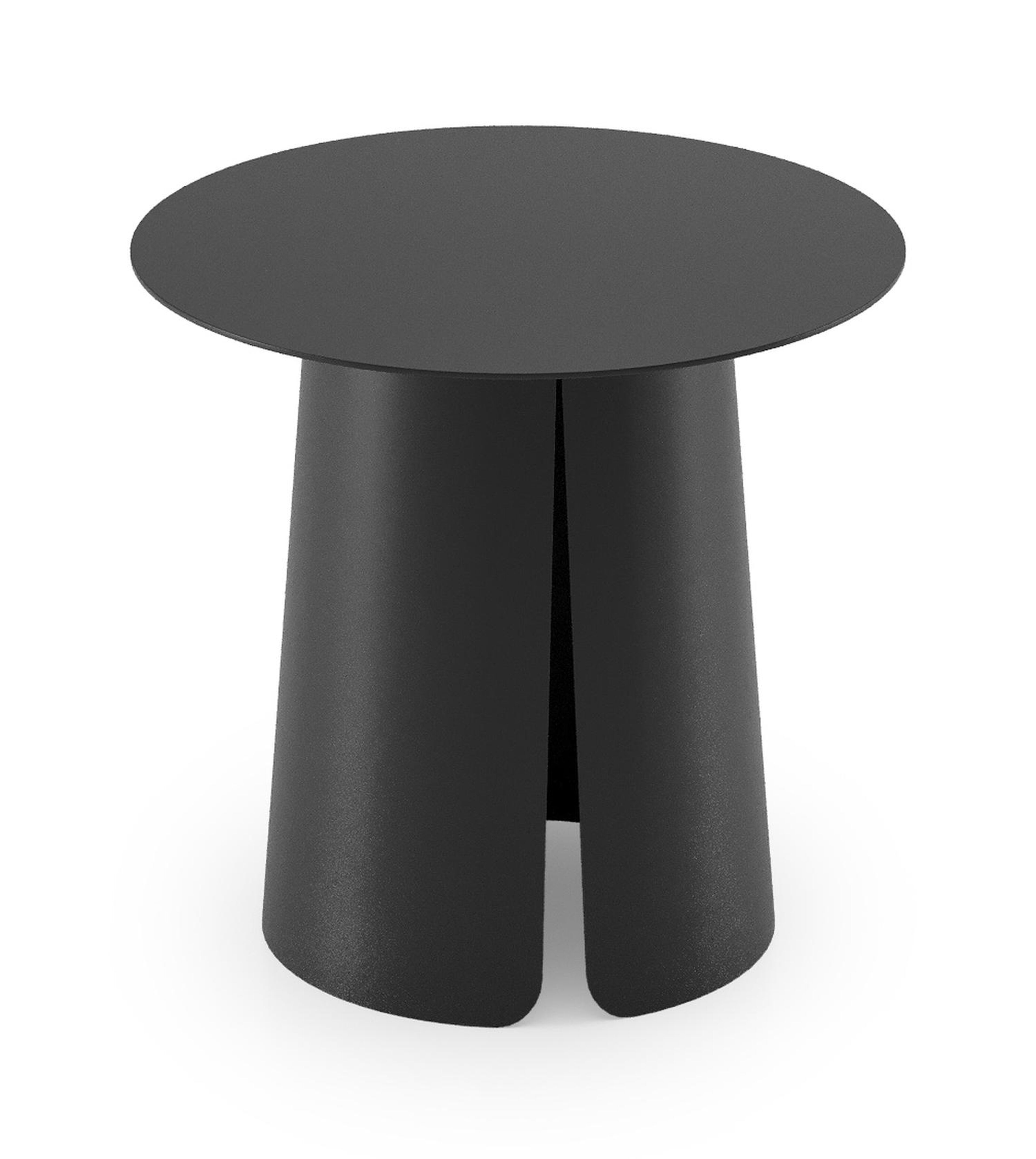 Avila bijzettafel in zwart aluminium - Dia. 45 x H 39 cm