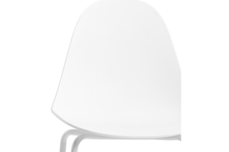 Pagino barstoel in wit aluminium en wit kunststof