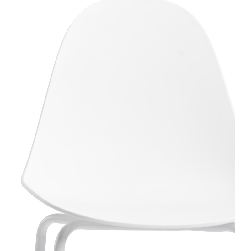 Chaise de bar Pagino in aluminium blanc et matière synthétique blanc