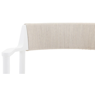 Fiordo tuinstoel in wit aluminium en beige vierkant geweven ronde rope 