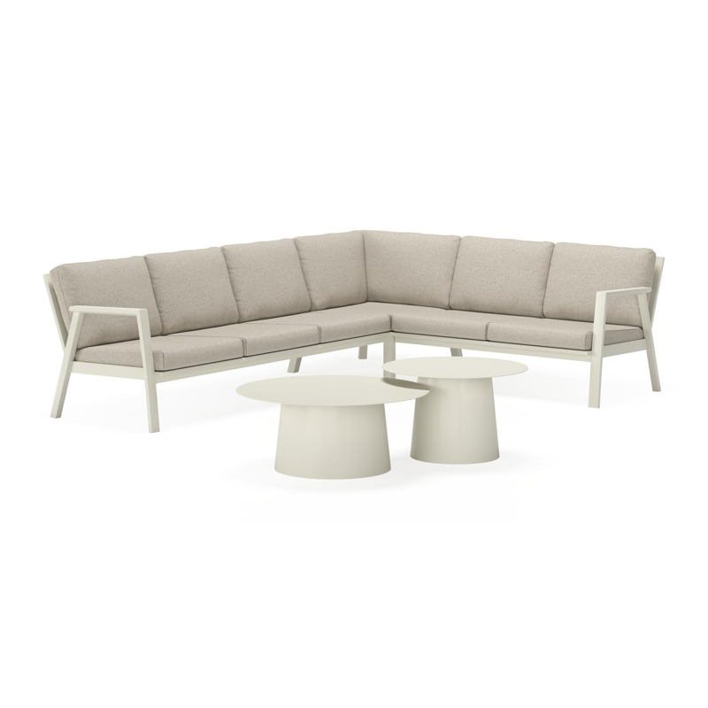 Avila loungehoek in beige aluminium met twilight granite weather+ softtouch kussens en loungetafel