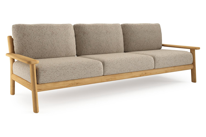 Amaro loungebank in teak met bora jungle all weather cosytica kussen