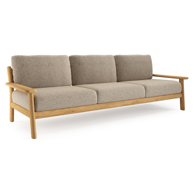 Amaro loungebank in teak met bora jungle all weather cosytica kussen